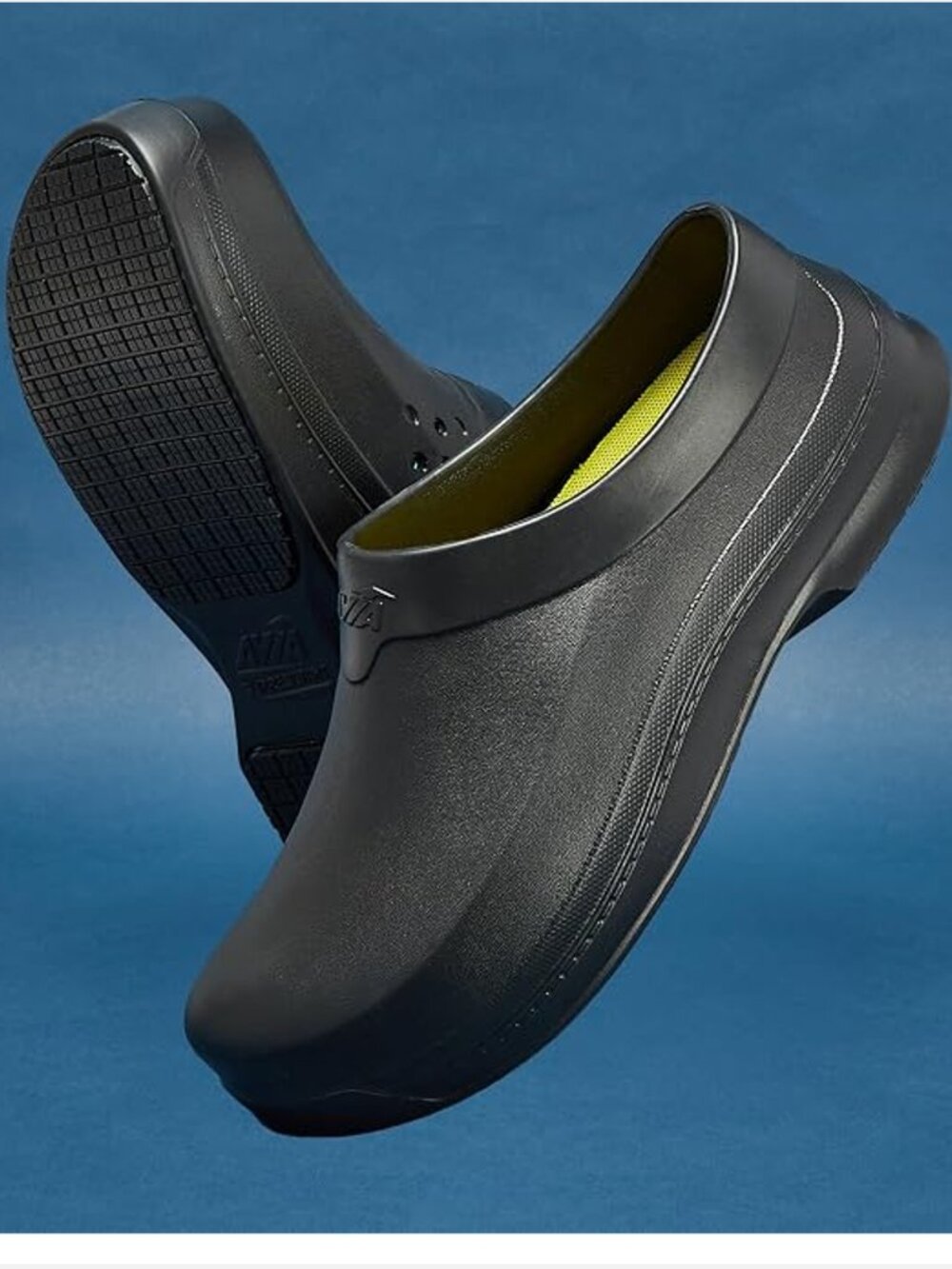 Avia Flame Black Slip Resistant Clogs Men US 8